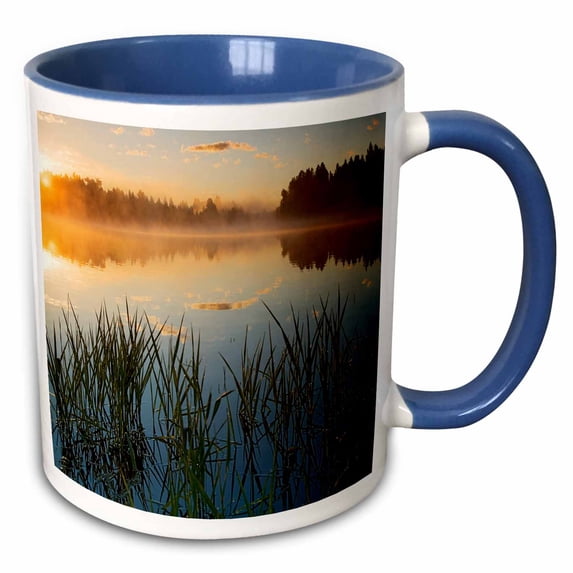 3drose, Usa, Idaho, Winchester Lake State Park, Lapwai Lake at Sunrise, 11oz Two-tone Blue Mug