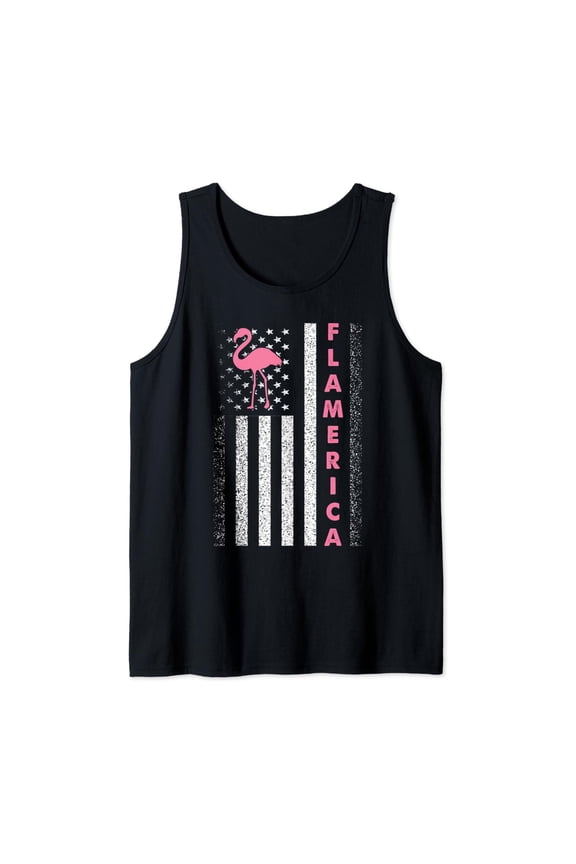 Usa Independence Day July 4Th American Flag Pink Flamingo Tank Top Size S-3XL