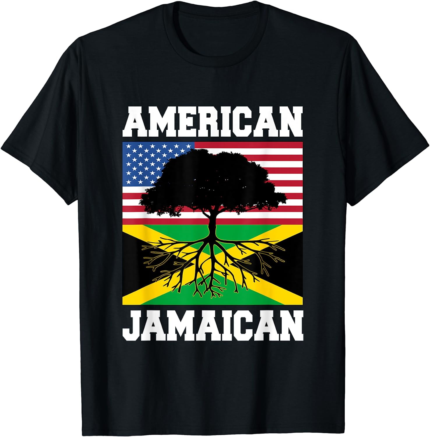 Jamaica Usa Flag Jamaican Roots American Born America Jamaica Usa Flag Jamaican Roots American Born America
