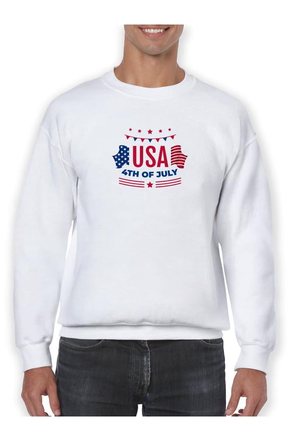 Usa July 4Th Sweatshirt Men -Image by Shutterstock, Male Medium