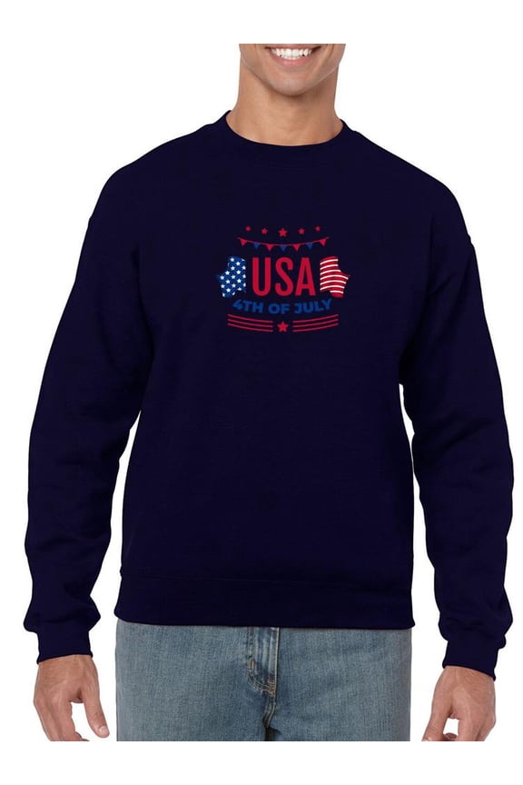 Usa July 4Th Sweatshirt Men -Image by Shutterstock, Male Medium
