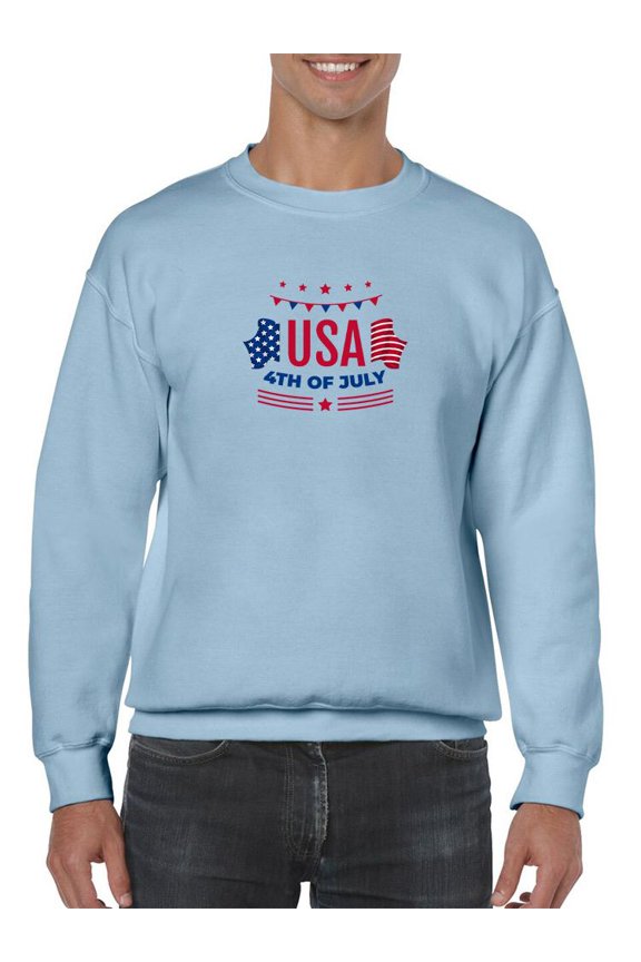 Usa July 4Th Sweatshirt Men -Image by Shutterstock, Male Small