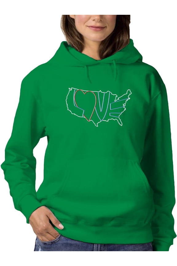 Usa Land Women Hoodie, Female Large