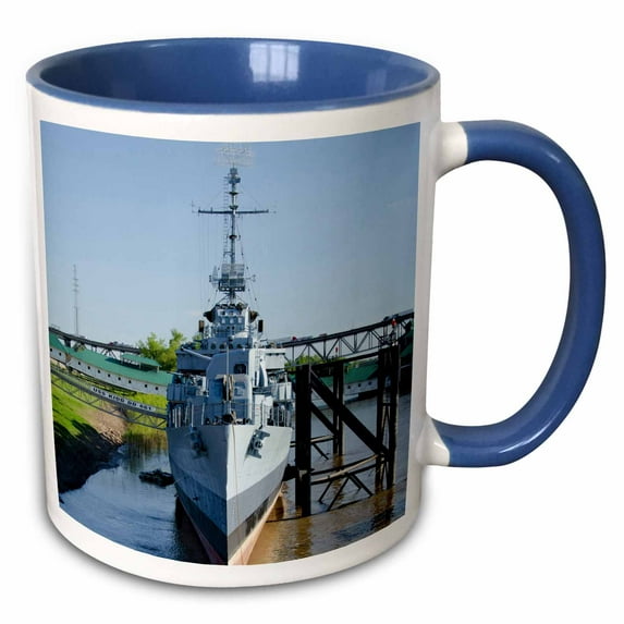 3drose, Usa, Louisiana, Wwii Fletcher Destroyer - Us19 Cmi0032 - Cindy Miller Hopkins, 11oz Two-tone Blue Mug