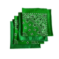 thumbnail image 1 of Usa Made Paisley Solid Green Bandanas 4 Pk 22 100 Cotton-,, 1 of 1