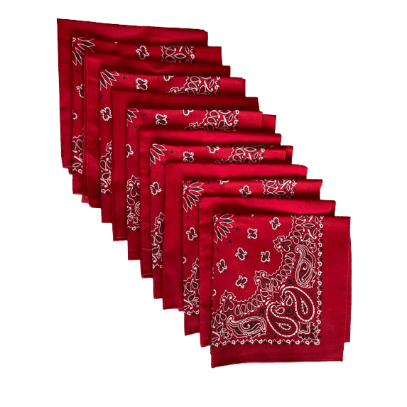 Usa Made Paisley Solid Red Bandanas 12 Pk 22 100 Cotton-,
