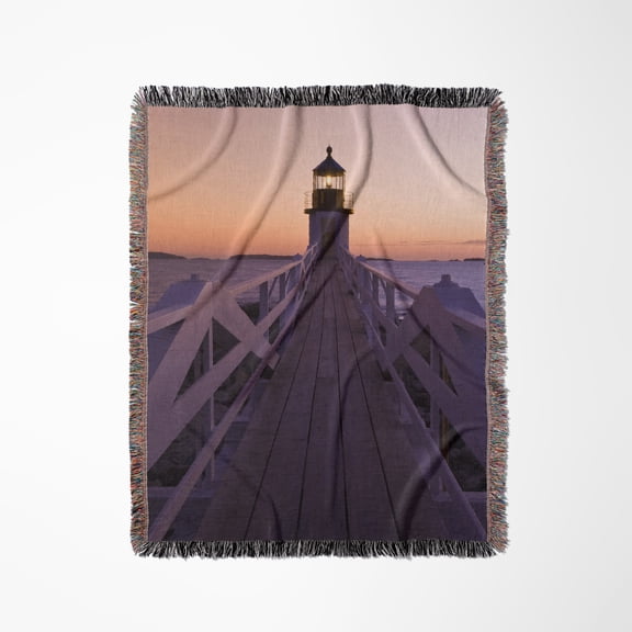 Usa, Maine. Marshall Point Lighthouse - Us20 Bth0009 - Brenda Tharp, Woven Blanket