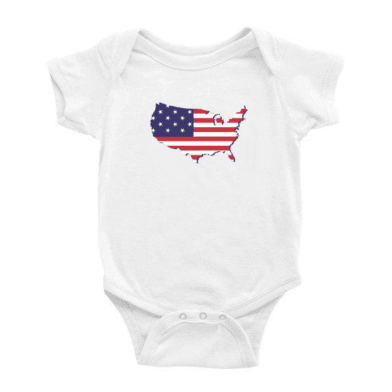 Usa Map Flag Funny Baby Clothes Bodysuit Boy Girl Unisex