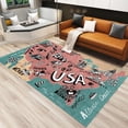 thumbnail image 1 of Usa Map Places Interest Cartoon Indoor Non Slip Rugs Washable Print Carpet Anti Easy Clean Living Room Bedroom Kitchen Dining Home Office Floor Rug 5x6 Area Rug Non-slip Soft Home, 1 of 5