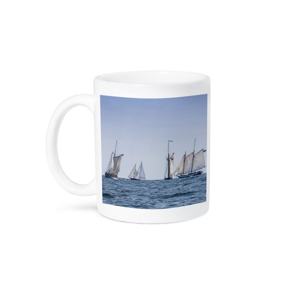 3drose, Usa, Massachusetts, Cape Ann, Gloucester, Schooner Sailing Ships., 15oz Mug