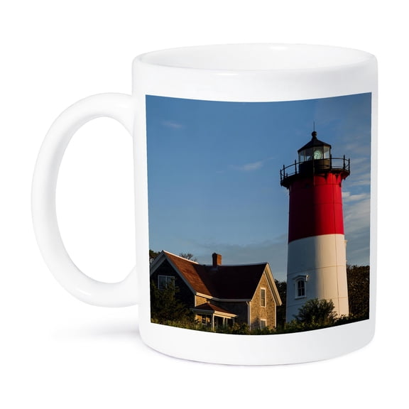3drose, Usa, Massachusetts, Cape Cod, Eastham, Nauset Lighthouse at Dawn, 11oz Mug