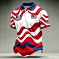 thumbnail image 1 of Usa Mens Soccer Jersey Polo Shirts 2026 Country Team Short Sleeve Button Neck Fan International Football Golf Shirt Retro Streetwear 4th of July Tops, 1 of 4