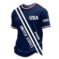 thumbnail image 1 of Usa Mens Soccer Jersey Shirts Country Team Short Sleeve Crew Neck Fan International Football Shirt Retro Streetwear Top, Dark Blue XXXL, 1 of 4