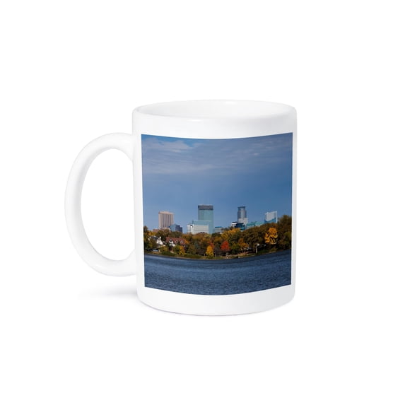 3drose, Usa, Minnesota, Minneapolis, City Skyline from Lake Calhoun, Autumn, 15oz Mug