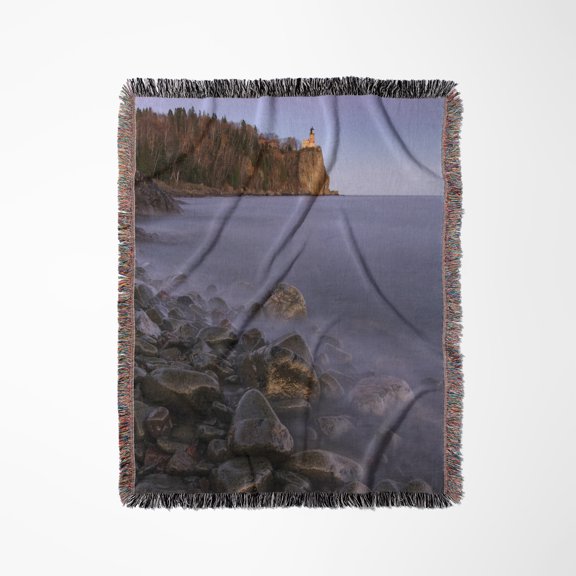 Usa, Minnesota, Split Rock Lighthouse, Lake Superior - Us24 Dsv0015 - David Svilar, Woven Blanket
