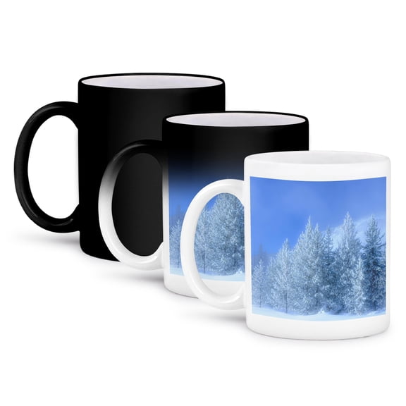 3drose, Usa, Montana, Yellowstone National Park, Winter Scene, 11oz Magic Transforming Mug