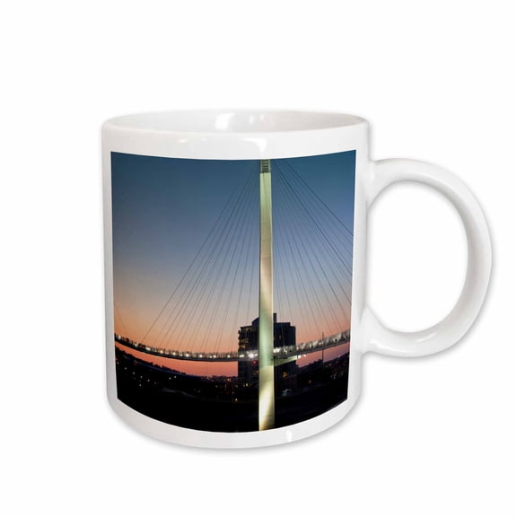 3drose, Usa, Nebraska, Omaha, Bob Kerrey Pedestrian Bridge, Missouri River., 15oz Mug
