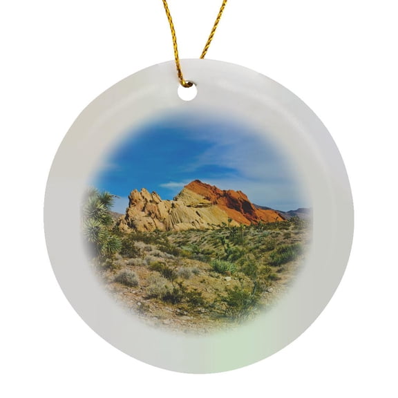 3drose, Usa, Nevada, Mesquite. Gold Butte National Monument, Whitney Pocket, Circle Porcelain Ornament