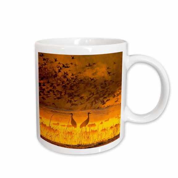 3drose, Usa, New Mexico, Sandhill Cranes, Snow Geese Birds - Us32 Bjy0010 - Jaynes Gallery, 15oz Mug