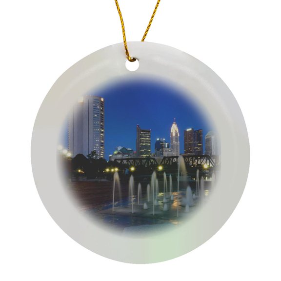 3drose, Usa, Ohio, Columbus - Us36 Twe0008 - E. O. Reed, Circle Porcelain Ornament