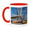 thumbnail image 1 of 3dRose, USA, Oklahoma, Oklahoma City, Skydance Footbridge., 11oz Two-Tone Red Mug, 1 of 7