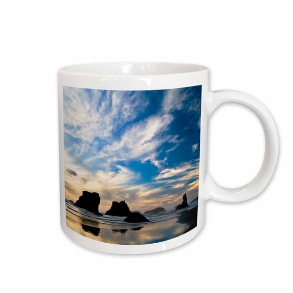 3drose, Usa, Oregon, Bandon Beach. Sea Stacks at Twilight., 11oz Mug