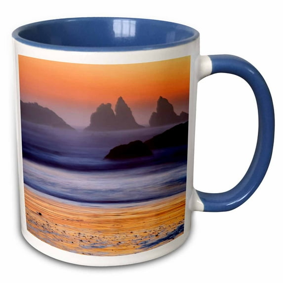 3drose, Usa, Oregon, Bandon. Beach Sunset., 11oz Two-tone Blue Mug