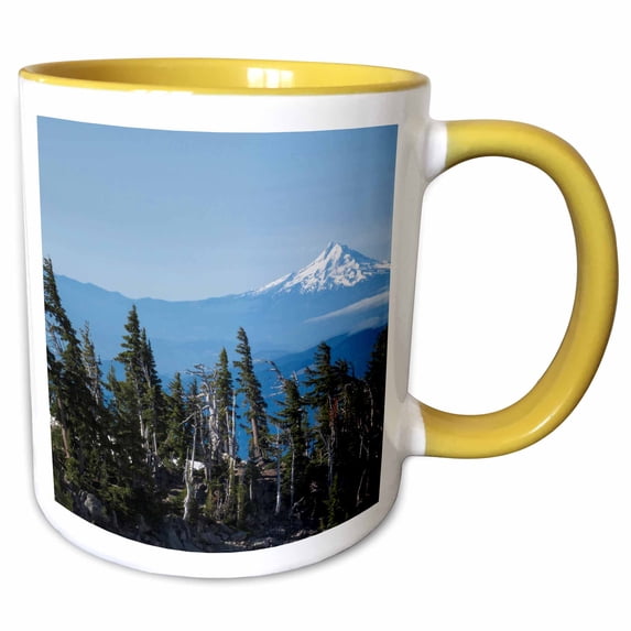 3drose, Usa, Oregon, Mt Hood from Mt Adams, Mountains - Us48 Mfr0033 - Mfr, 15oz Two-tone Yellow Mug