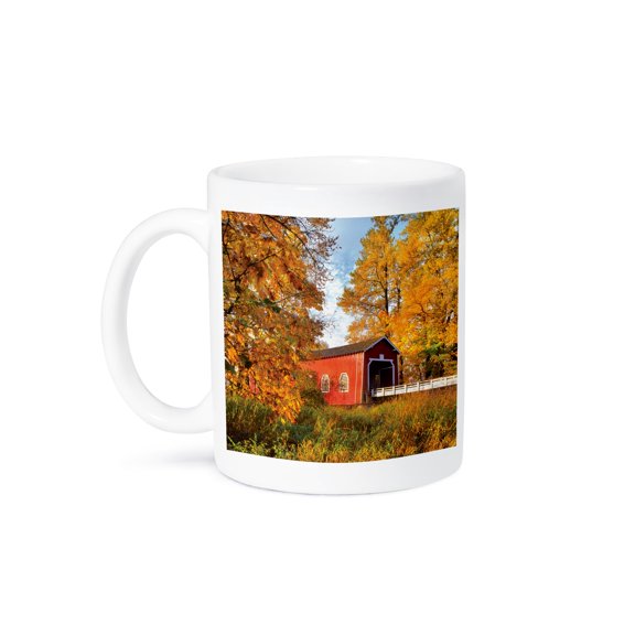 3drose, Usa, Oregon. Shimanek Covered Bridge in Lane County, Oregon, 11oz Mug