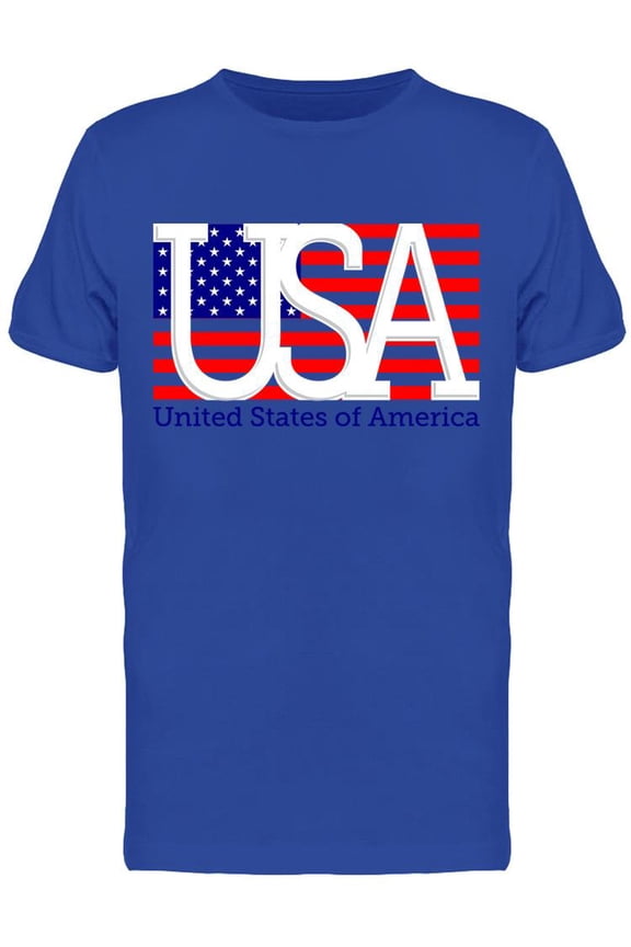 Usa Over Colored Flag T-Shirt Men -Image by Shutterstock, Male Large