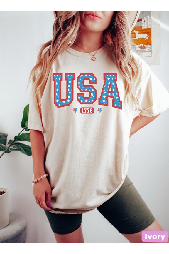 Usa Patriotic T-Shirt 4Th Of July Tee Full Size S-5XL
