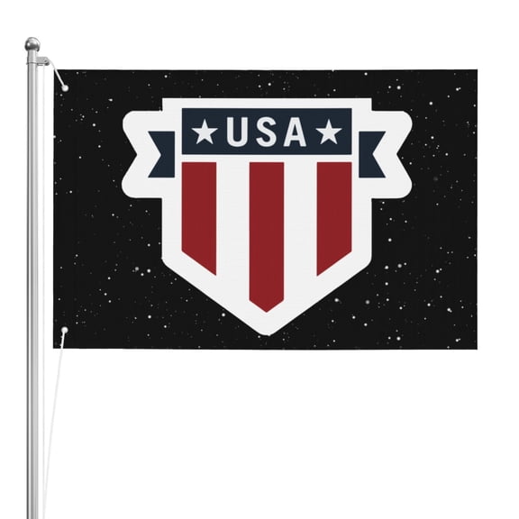 Usa Pride Red White And Blue Patriotic Shield Double Sided Flag 2x3ft For Home/Company/Indoor Outdoor Decoration Flag 100% Polyester Banner