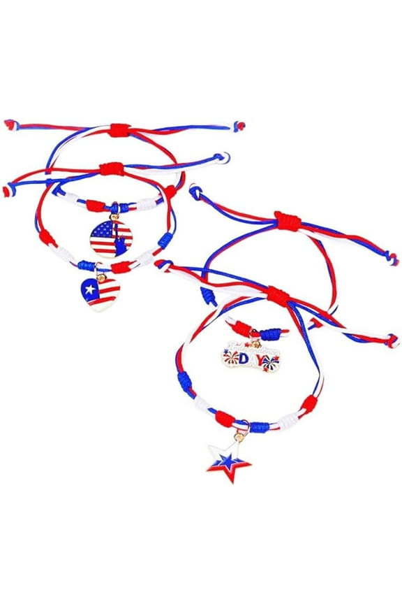 Usa Pride Woven Bracelet,4th Of July Bracelets,Handcrafted Red, White & Blue Patriotic Wristband, Jewelry Boho Rope, Stackable, Wear Your American Spirit