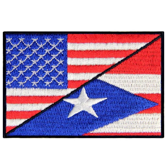 Usa Puerto Rico Flag Patch Embroidered National Morale Applique Iron On Sew On Emblem