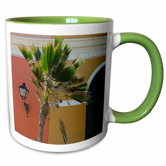 3drose, Usa, Puerto Rico, San Juan. Facade of Old San Juan - Ca27 Kwi0004 - Kymri Wilt, 11oz Two-tone Green Mug