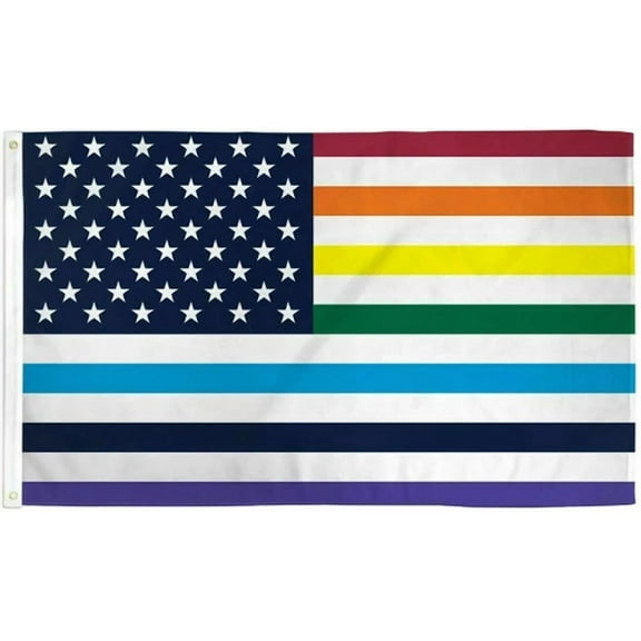 Usa Rainbow Flag 3X5 Lgbtqia Rainbow Pride Rainbow Us Flag Rainbow American Flag