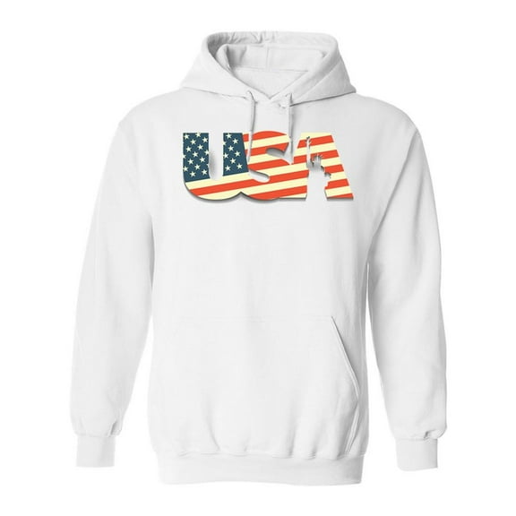 Usa Retro Flag Design Hoodie Men -Image by Shutterstock, Male Small