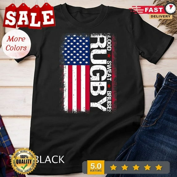 Usa Rugby Flag Distressed Rugby