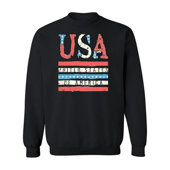 Usa Sign With Flag Design Sweatshirt Men -Image by Shutterstock, Male XX-Large
