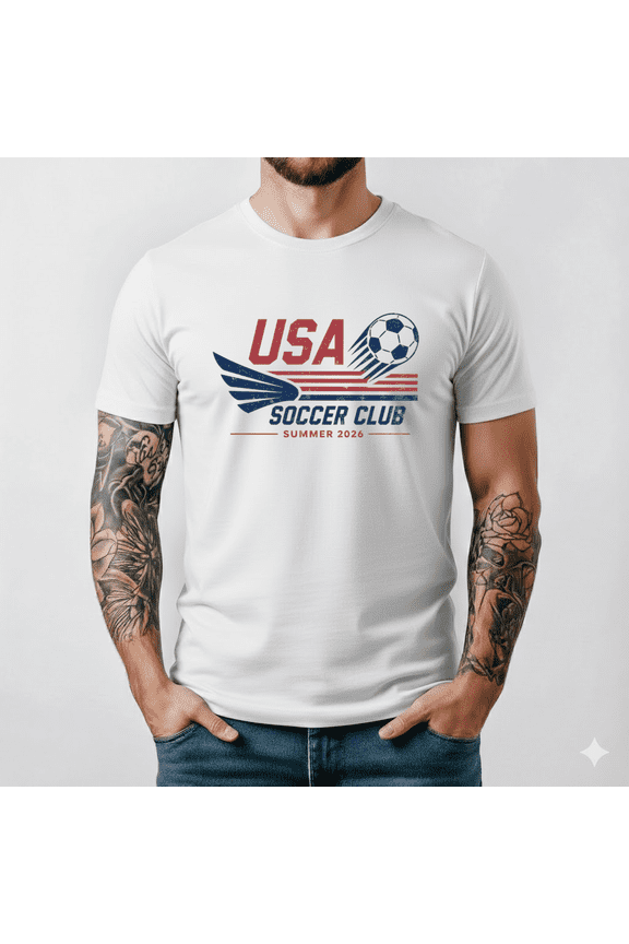 Usa Soccer Club Shirt Patriotic Game Day Red White Blue Fan Tee Top,for unisex up to 5XL