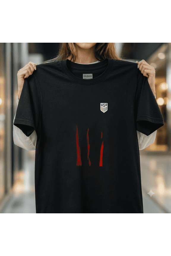 Usa Soccer Front Back Crest Red USWNT Officially Licensed Apparel Unisex T-Shirt, up to size 5XL