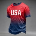 thumbnail image 1 of Usa Soccer Jersey for Men Short Sleeve T Shirts V-Neck Tee Soft Fashion Jerseys 2026 Summer 4th of July Shirts, 1 of 4