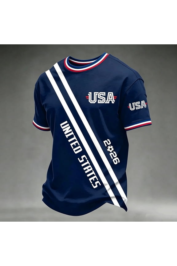 Usa Soccer Jersey for Men Short Sleeve T Shirts V-Neck Tee Soft Fashion Jerseys 2026 Summer Shirts
