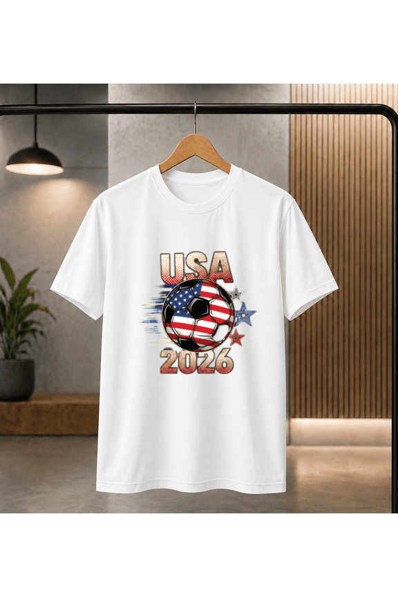 Usa Soccer with Red White Blue Stars 2026 Cup US Football Team Unisex T-Shirt, S-5XL