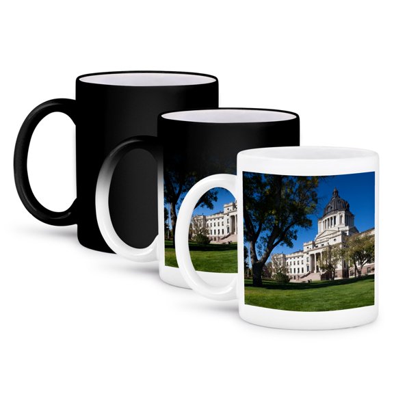 3drose, Usa, South Dakota, Pierre, South Dakota State Capitol Exterior, 11oz Magic Transforming Mug