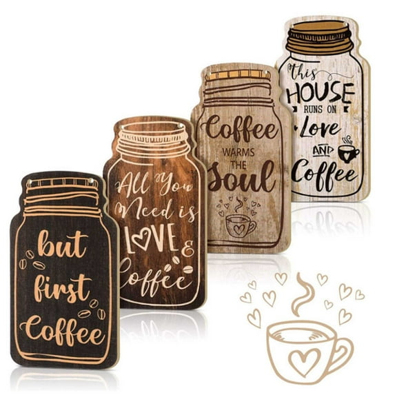 Usa Style Wooden Coffee Sign Alphabetical Kitchen Décor Hanging Plaque For Home Charm Hangs Easy To Use