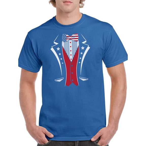 Usa Suit Design T-Shirt Men -Smartprints Designs, Male XX-Large