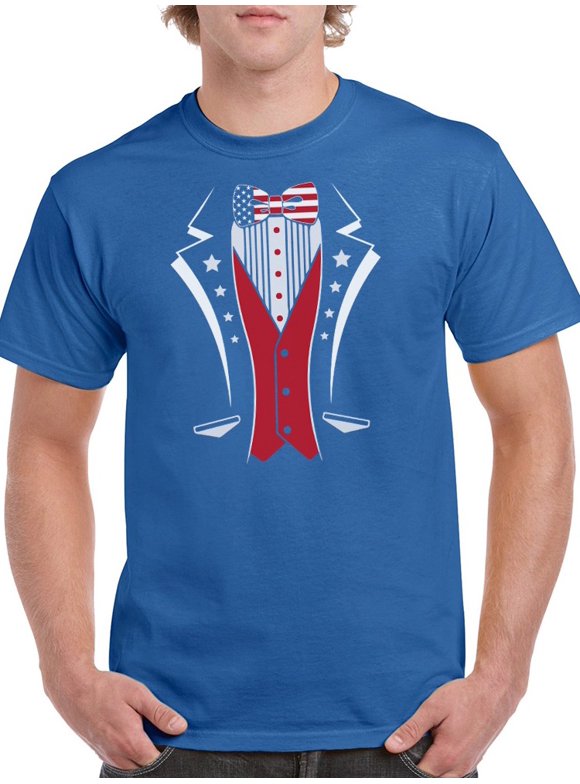 Usa Suit Design T-Shirt Men -Smartprints Designs, Male XX-Large
