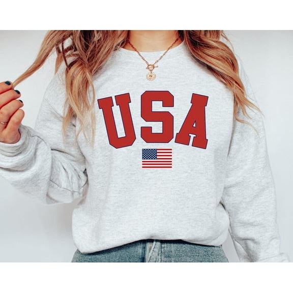 Usa Sweatshirt: American Flag, 4Th Of July Sweater, Sweatshirt Size S-5Xl