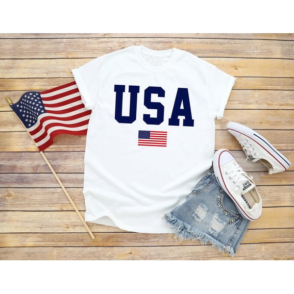 Usa Tee - Usa Unisex T-Shirt - Patriotic Shirt - Usa Shirt America Merica Patriotic Red White And Blue - Fourth Of July - American Flag Tee